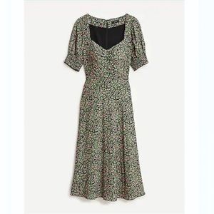 😍 NEW J. Crew Smocked-Sleeve Midi Dress in Floral